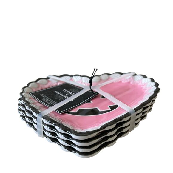Halloween Heart Shaped Pumpkin Melamine Appetizer Plates 7x6 Set of 4 BOO New - Picture 7 of 11